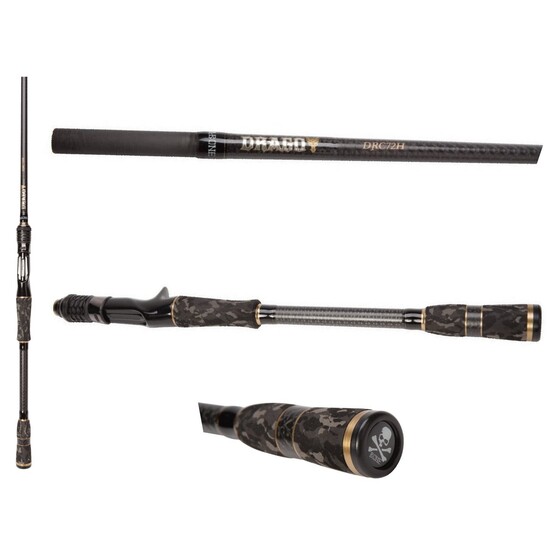 Bone Drago Fast Taper Graphite Baitcaster Fishing Rod - Image 2