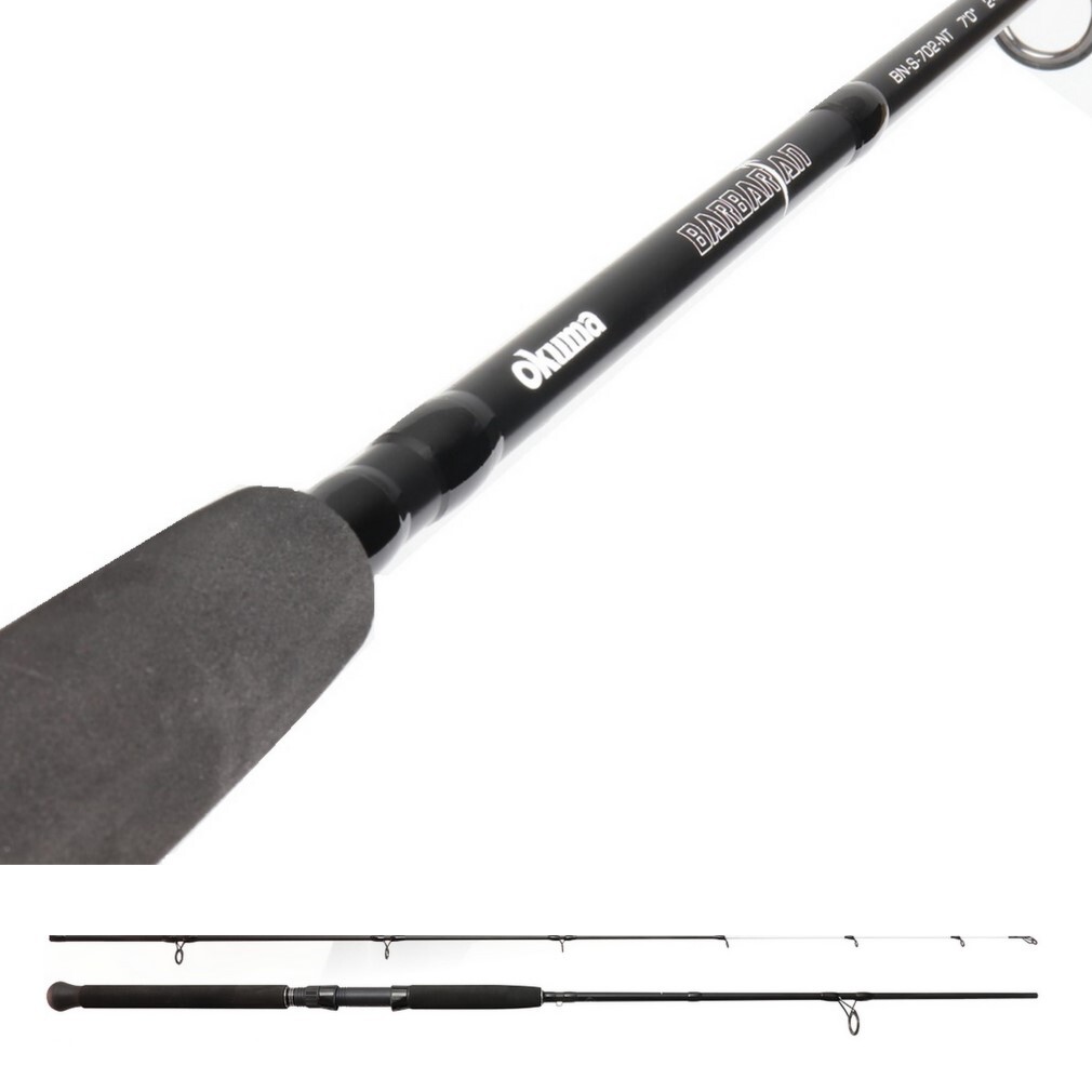7ft Okuma Barbarian 2-4kg Spin Rod - 2 Pce Spinning Fishing Rod With Nibble Tip