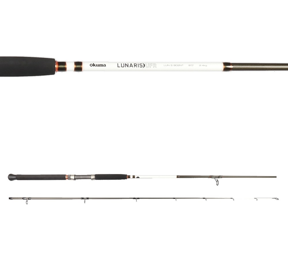 7ft Okuma Lunaris 2-4kg Spin Rod - 2 Piece Fishing Rod With Glowing Nibble Tip